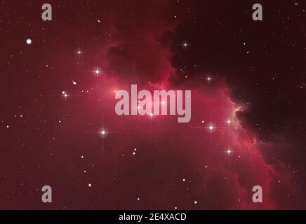 Une énorme nébuleuse lumineuse avec de jeunes étoiles. Arrière-plan de l'espace, illustration 3d Banque D'Images