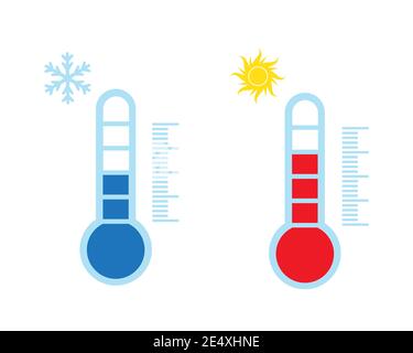 Icône de thermomètre sur fond blanc Illustration de Vecteur