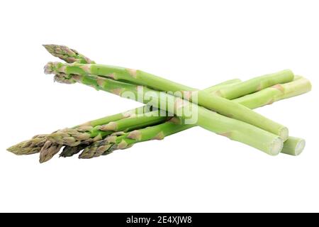 Asperges vertes fraîches nourriture saine isolée sur un blanc arrière-plan Banque D'Images