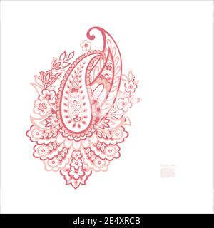 Motif fleuri oriental vectoriel isolé Paisley Illustration de Vecteur