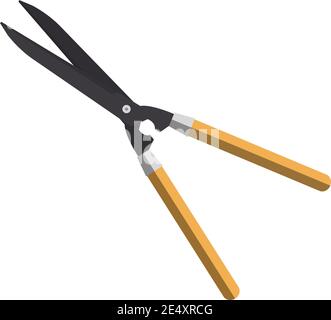 Icône de cisailles à haies, illustration isolée à vecteur plat. Outil jardin. Équipement agricole. Illustration de Vecteur