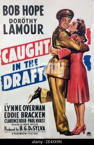 PRIS DANS LE PROJET de film 1941 Paramount Pictures avec Bob Hope et Dorothy Lamour Banque D'Images