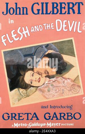 FLESH AND THE DEVIL 1927 MGM Silent film avec Greta Garbo et John Gilbert Banque D'Images