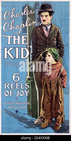 LE PREMIER film national silencieux KID 1921 avec Charles Chaplin Et Jackie Coogan Banque D'Images