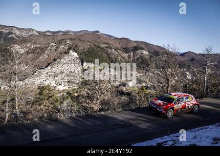 24 Eric CAMILLI (FRA), Francois-Xavier BURESI (FRA), SPORTS & YOU CITROEN C3, RC2 VAR2, action pendant le Championnat du monde de voitures de rallye WRC 2021, Monte Carlo rallye du 20 au 24 janvier 2021 à Monaco - photo François Flamand / DPPI / LiveMedia Banque D'Images