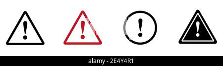 Signes d'avertissement de mise en garde. Signe de danger d'exclamation. Avertissements, avertissement sumbol. Triangle d'avertissement de style plat - vecteur de brut. Illustration de Vecteur