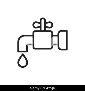 Icône de ligne de couleur de tuyauterie. Elément vectoriel isolé. Illustration de Vecteur