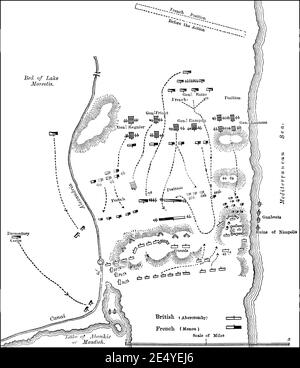 La bataille d'Alexandrie, 21 mars 1801, campagne française en Egypte et en Syrie, des batailles britanniques sur terre et mer, par James Grant Banque D'Images