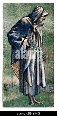 Etude pour St Joseph, pour la peinture de l'étoile de Bethléem, par Sir Edward Burne Jones, couleur illustration demi-teinte en 1897 le Studio an Illustrated Mag Banque D'Images