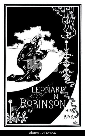 Leonard N Robinson son livre, conception de bibliothèque par le designer américain Andrew Kay Womrath en 1897 le Studio an Illustrated Magazine of Fine et a appliqué Banque D'Images