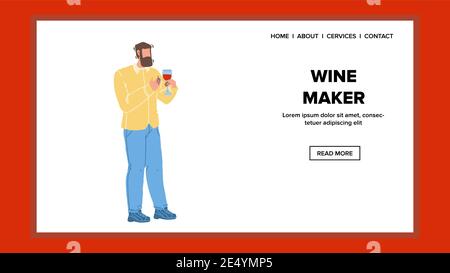 Wine Maker présente Winery Alcoolic Product Vector Illustration de Vecteur