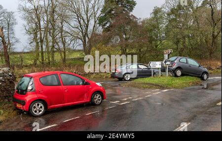 Dégâts causés par la tempête autour de la ville de Wensleydale de Hawes dans le North Yorkshire après Storm Aiden. Banque D'Images