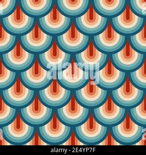 Motif à rayures arc-en-ciel rétro des années 70. Illustration arc-en-ciel rétro de l'art de Retawave 80. Fond vectoriel transparent. Couleurs rétro turquoise et orange Illustration de Vecteur