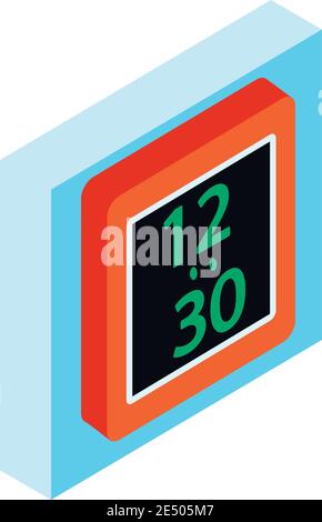 Icône d'horloge numérique. Illustration isométrique de l'icône de vecteur d'horloge numérique pour le Web Illustration de Vecteur