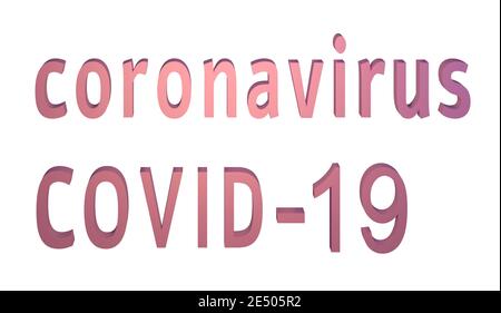 3D Word coronavirus et Covid-19, rendu 3D Banque D'Images