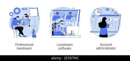 Illustrations vectorielles de concepts abstraits d'événements en direct. Illustration de Vecteur