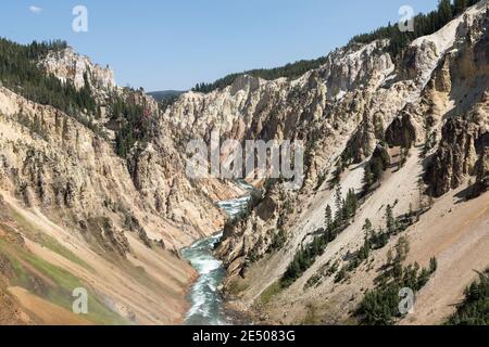 Brink of Lower Falls, Grand Canyon of the Yellowstone, parc national de Yellowstone, Wyoming, États-Unis Banque D'Images