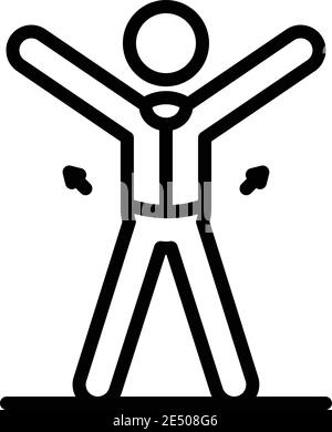 Icône de rééducation des mains. Contour mains réhabilitation icône de vecteur pour la conception de Web isolé sur fond blanc Illustration de Vecteur