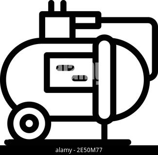 Icône de compresseur de cylindre. Contour de l'icône de vecteur de compresseur de cylindre pour la conception de la bande isolée sur fond blanc Illustration de Vecteur