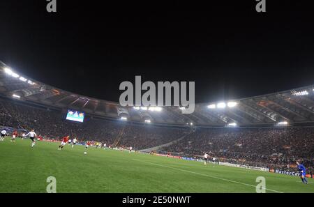 Vue générale lors du match de football de la première jambe de la finale du quart de la Ligue des Champions, COMME Roma vs Manchester United au Stadio Olimpico, Rome, Italie, le 01 avril 2008. Manchester a gagné 2-0. Photo de Steeve McMay/Cameleon/ABACAPRESS.COM Banque D'Images