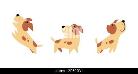 Ensemble vectoriel de chiens Jack Russell Terrier. Illustration de Vecteur