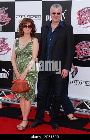 Susan Sarandon et Tim Robbins assistent à la première de Warner Bros 'Peed Racer' au Nokia Theatre Downtown Los Angeles, CA, USA le 26 avril 2008. Photo de Lionel Hahn/ABACAPRESS.COM Banque D'Images