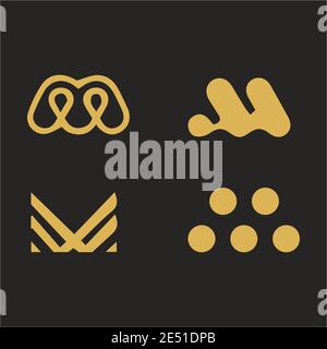 Les marques de logo lettre M, le logo musical, le vecteur de logo inspiré et le vecteur d'élément de conception monogramme Illustration de Vecteur