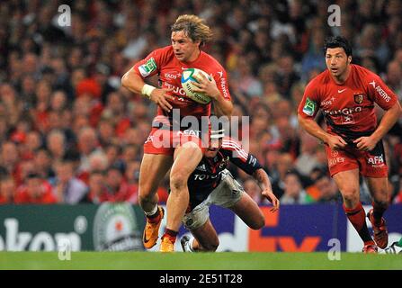 Cedric Heymans de Toulouse lors de la finale de la coupe Heineken, Munster vs Toulouse au Millennium Stadium, Cardiff, Royaume-Uni, le 24 mai 2008. Munster a gagné 16-13. Photo de Steeve McMay/Cameleon/ABACAPRESS.COM Banque D'Images