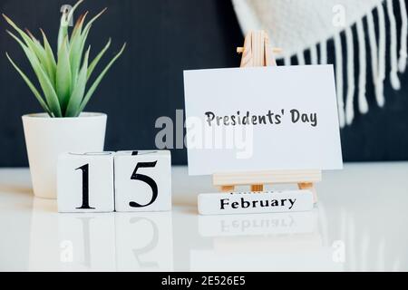 Présidents jour d'hiver mois calendrier février. Banque D'Images