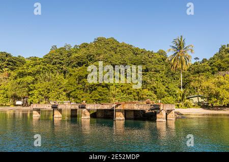 La côte au large de Kieta, ancienne capitale de Bougainville, Papouasie-Nouvelle-Guinée Banque D'Images