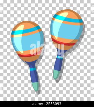 Maracas isolé sur une illustration d'arrière-plan transparente Illustration de Vecteur