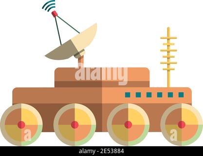 Icône Moon rover, illustration isolée à vecteur plat. Technologies d'exploration spatiale. Illustration de Vecteur