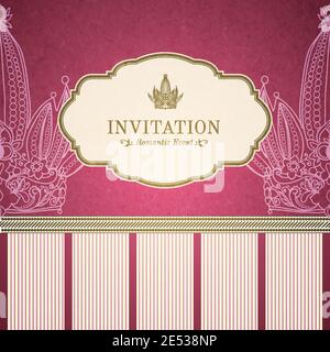 La princesse rétro modèle d'invitation vector illustration Illustration de Vecteur