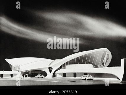 Terminal de TRANS World Airlines, aéroport John F. Kennedy (originellement Idlewild), New York, New York, 1956-62. Modèle Banque D'Images