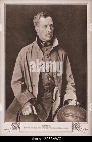 Albert Ier (1875 – 1934) régna en tant que roi des Belges de 1909 à 1934. Il régna pendant une période riche en événements dans l'histoire de la Belgique, y compris Banque D'Images