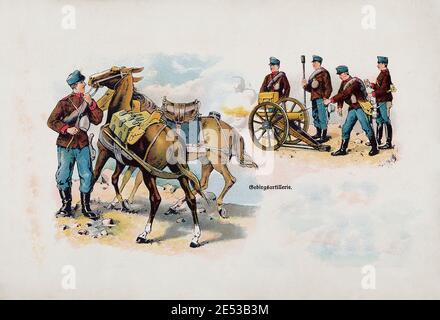 Armee austro-hongroise (Forces armées impériales et royales). Artillerie de montagne. Empire austro-hongrois (double monarchie). 1910s Banque D'Images