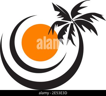 Modèle vectoriel d'inspiration pour le logo de l'arbre de noix de coco Illustration de Vecteur