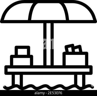 Icône marché flottant. Contour de l'icône de vecteur de marché flottant pour la conception Web isolée sur fond blanc Illustration de Vecteur