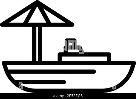 Icône bateau flottant. Outline flottant bateau vecteur icône pour la conception de Web isolé sur fond blanc Illustration de Vecteur