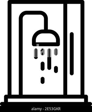 Icône de cabine de douche Care. Outline Care douche stall Vector Icon pour la conception de la toile isolée sur fond blanc Illustration de Vecteur