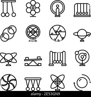 Icônes de mouvement perpétuel définies. Ensemble de contours d'icônes de vecteur de mouvement perpétuel pour la conception Web isolée sur fond blanc Illustration de Vecteur