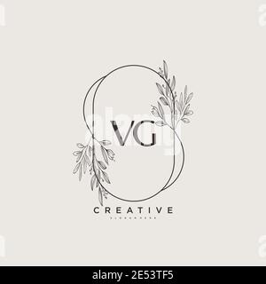 VG Beauté vecteur logo initial art, écriture logo de la signature initiale, mariage, mode, bijoux, boutique, floral et botanique avec la température créative Illustration de Vecteur