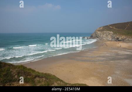 Porthtogan Cornouailles Nord Cornouailles plage de la côte du patrimoine de Cornouailles près de St Agnes Banque D'Images