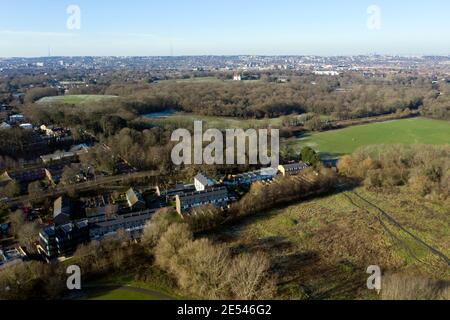 Vue aérienne du parc Beckenham place Banque D'Images