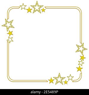 Cadre avec étoiles, invitation festive, accueil sur fond blanc avec un endroit pour votre texte Banque D'Images
