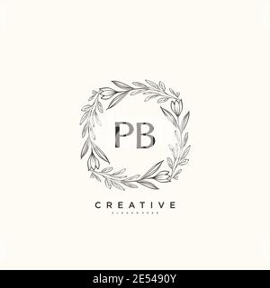PB Beauté vecteur logo original art, écriture logo de la signature initiale, mariage, mode, bijoux, boutique, floral et botanique avec la température créative Illustration de Vecteur