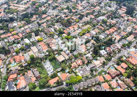 Vue aérienne de Sao Paulo - Brésil bairro do Morumbi Banque D'Images