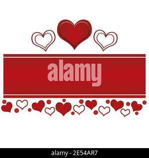La Saint-Valentin, mariage ou salutations à la fête des mères sur un fond blanc avec place pour votre texte Banque D'Images