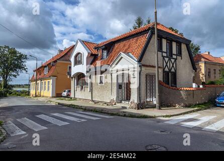 Vieille ville de Morag, comté d'Ostroda dans la Voïvodeship Warmian-Masurien du nord de la Pologne Banque D'Images