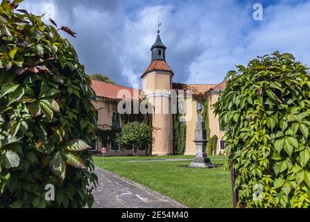 Palais de Dohna dans la ville de Morag, comté d'Ostroda dans la Voïvodeship Warmian-Masurien du nord de la Pologne Banque D'Images